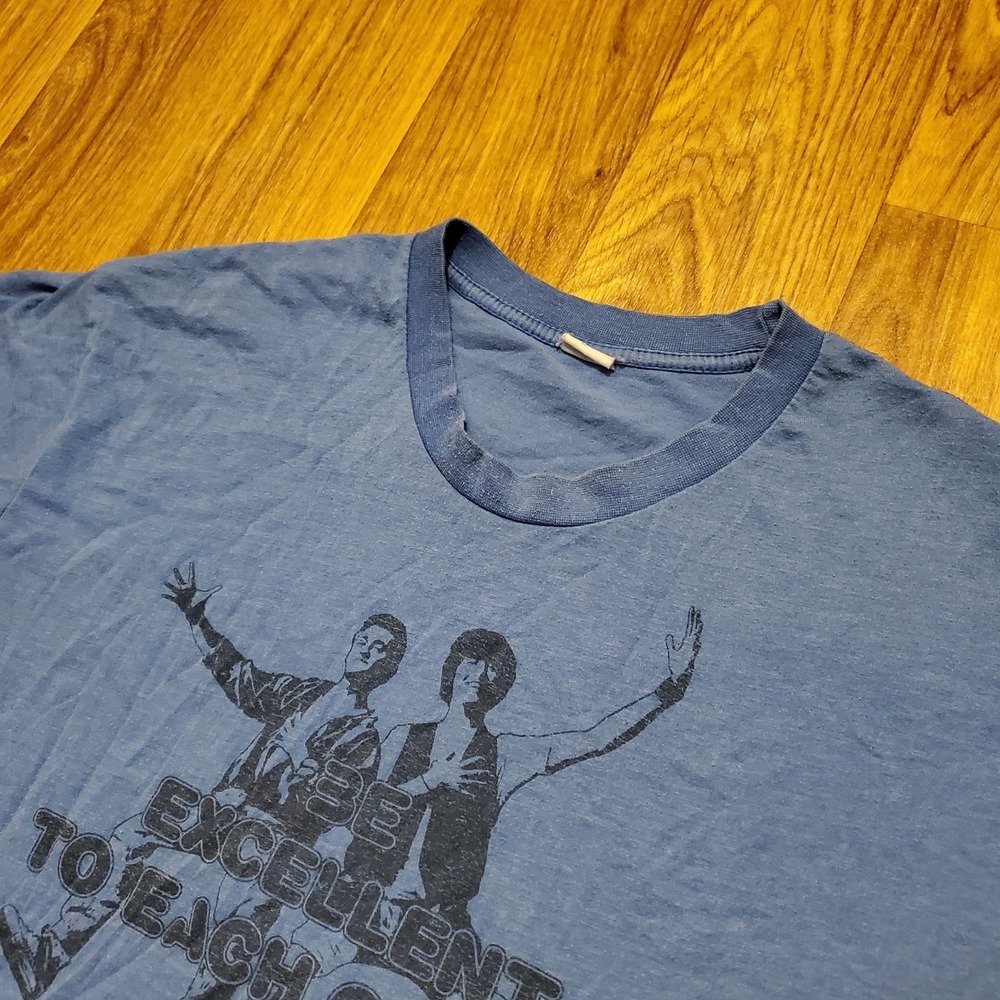 Vtg Bill & Teds Excellent Adventure Shirt‎ Adult Blue Be Excellent To Each Other
